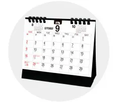 卓上型カレンダーの見本
